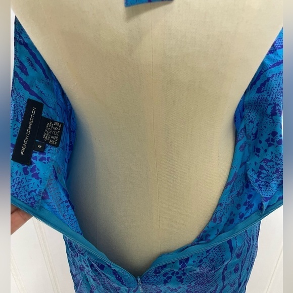 French Connection Silk Snake Print Halter Dress 436 - Picture 10 of 10